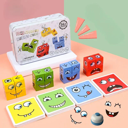 🎭 50% RABATT IM WEIHNACHTSANGEBOT! ✨ 5D-Puzzle "Gesichter-Veränderung" - Interaktives Familienspiel mit Rotierenden Ausdrücken für Kreatives Lernen 👨👩👧👦🔁