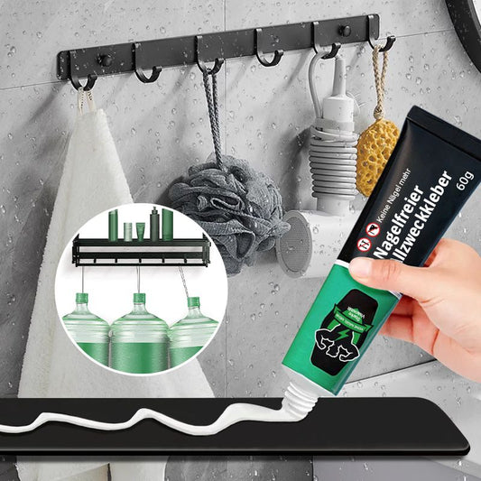 🔧 KAUFEN SIE 1, BEKOMMEN SIE 2! ✨ Nagelfreier Klebstoff für alle Zwecke – Sofortige Haftung auf Holz, Metall, Keramik und Kunststoff mit wasserfester Formel 💧🛠️