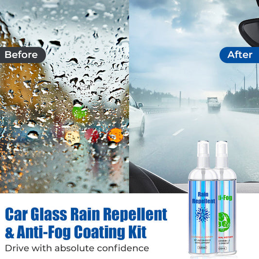 🚗 KAUFEN 1 ERHALTEN 2! ✨ Autoglas Regenabweisend & Anti-Beschlag Set - Schützt vor Wassertropfen und Kondensation für Klare Sicht bei Jeder Witterung 🌧️🔍