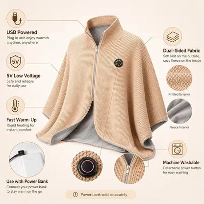 ❄️ 50% RABATT! 🔥 Tragbare elektrische Heizdecke – Schal-Design & warm durch den Winter ✨