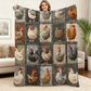🐔 50% RABATT! 🛋️ Vintage Flanelldecke mit Hühnermuster – Weich, kuschelig & charmant – Ideal für Sofa, Bett & gemütliche Stunden ✨