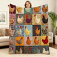 🐔 50% RABATT! 🛋️ Vintage Flanelldecke mit Hühnermuster – Weich, kuschelig & charmant – Ideal für Sofa, Bett & gemütliche Stunden ✨