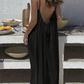 👗 60% RABATT! 💃 Einfarbiges Rückenfreies Cami-Kleid für Damen – Leicht, Luftiger Schnitt & Perfekt Für Den Sommer ☀️