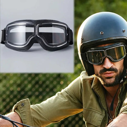 🏍️ 50% RABATT! 🕶️ Vintage Motorradbrille – UV-Schutz, antibeschlagend & verstellbarer Riemen – Sicherer Look für jede Fahrt 🌟
