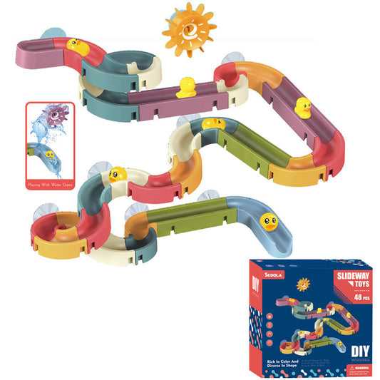 🦆 50% RABATT! 🛁 Enten-Rutschbad (48 Teile) – Bunte Rutsche, lustige Enten & sicheres Spielvergnügen – Perfekt für Badezimmer & Wasser-Spaß für Kinder 💦