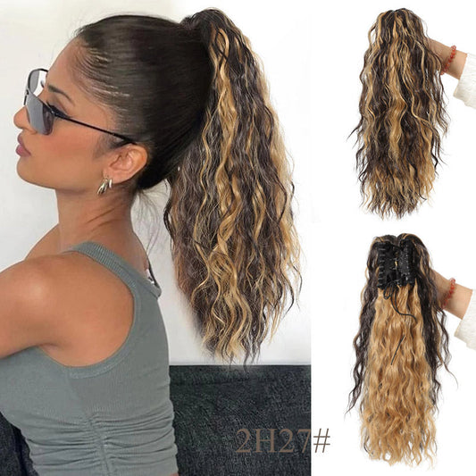 💇‍♀️ 50% RABATT! ✨ 18 Zoll Lockige, Gewellte Haarverlängerung mit Pferdeschwanz – Frizz-Look, Einfach Anzubringen & Perfekt für Party & Alltag 🎀