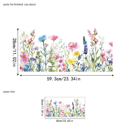 🌼 50% RABATT! 🖼️ Bunter Blumenstrauß-Fensteraufkleber – LETZTER TAG – Selbstklebend, Rückstandslos entfernbar & Sonnenschutz 🌸