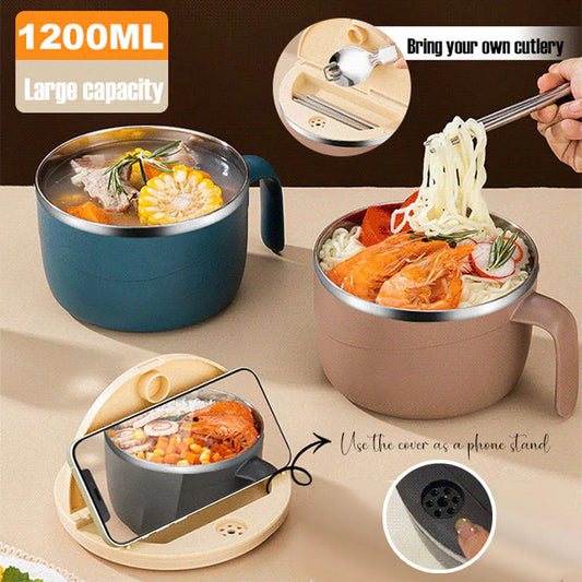 🍜 50% RABATT! 🔥 304 Edelstahl Isolierte Ramen-Schüssel – Hält Lange Warm, Robust & Perfekt Für Suppen, Nudeln & Mahlzeiten Unterwegs 🥢