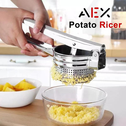 🥔 KAUFEN SIE 2, ERHALTEN SIE 1 GRATIS! 🍹 AEX Multifunktionale Edelstahlpresse – Für Kartoffeln, Saft & Lebensmittel – Robust, Leicht zu Reinigen & Effizient ✨