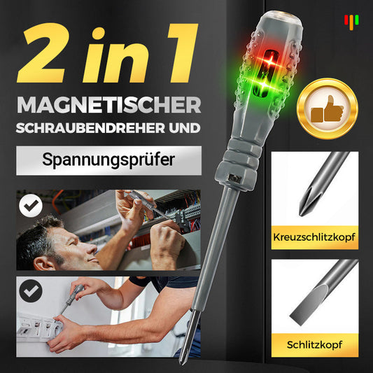 🛠️ 50% RABATT AKTION! ✨ 2-in-1 Magnet-Schraubendreher mit Spannungsprüfer - 15 Bits & Hochdrehmoment für Sichere und Effiziente Reparaturen ⚡🔧