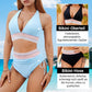 🩱🏝️ Hoch Taillierte Bikini-Sets – Bauchkontrolle, Farbblock-Design & Perfekt für Strand/Pool ✨