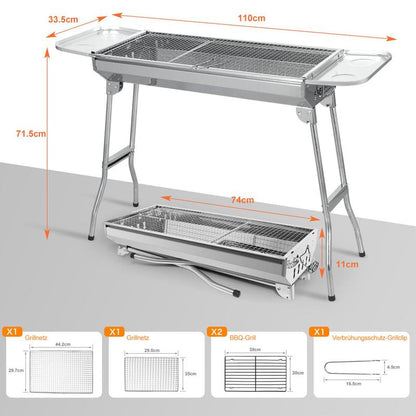 🔥 50% RABATT! 🍖 Klappbarer Outdoor-Grill aus Edelstahl – Kompakt, Strapazierfähig & Ideal Für Camping, Garten & BBQ-Partys 🏕️