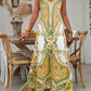 👗 60% RABATT! 💃 Retro-Print Maxikleid für Damen – Trägerlos mit V-Ausschnitt, Fließender Stoff & Perfekt für besondere Anlässe ✨