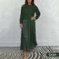 👗 60% RABATT! ✨ Damen Kleid mit Rundhalsausschnitt & Falten – Elegant, Fließender Schnitt & Perfekt für Anlässe 💃