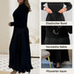 👗 60% RABATT! ✨ Damen Kleid mit Rundhalsausschnitt & Falten – Elegant, Fließender Schnitt & Perfekt für Anlässe 💃