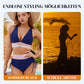 🩱🏝️ Hoch Taillierte Bikini-Sets – Bauchkontrolle, Farbblock-Design & Perfekt für Strand/Pool ✨