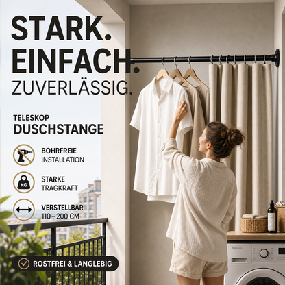 🏠 50% RABATT! 🔧 Verstellbare Spannstange ohne Bohren – Stabil, vielseitig & schnell montiert – Ideal für Schränke, Vorhänge & Raumteiler ✨