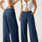 👖 50% RABATT! 🔥 Lässige Damen Loungehose aus Baumwoll-Leinen-Mix – Fließend, gerades Bein & hoher Bund – Perfekt für Sommer, Alltag oder entspannte Tage zu Hause ☀️🌸