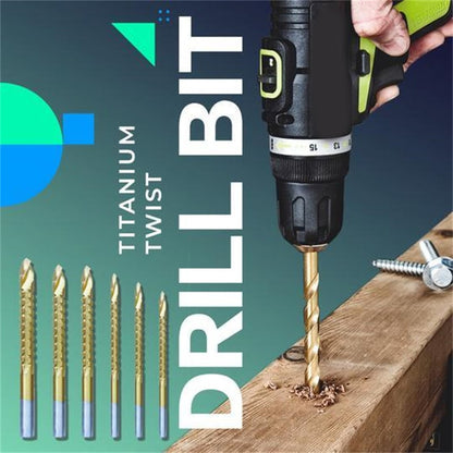 🔩 KAUFE 2, ERHALTE 1 GRATIS! ⚙️ Spiralbohrer-Set (6 Stk.) – Hochleistungsschnellarbeitsstahl, Titanbeschichtet & Für Vielfältige Materialien 🧰