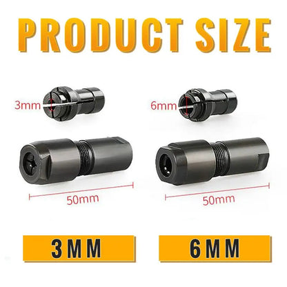⚙️ KAUFE 2, ERHALTE 1 GRATIS! 🔧 Winkelschleifer-Adapter – 3mm/6mm Spannfutter, Langlebig & Kompatibel mit 100-Typ für Schleifen, Polieren & Schneiden ✨