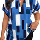 👚 50% RABATT! 💥 Damen Große Größen Colorblock Bluse Kurzarm – Leichter Stoff & lockerer Schnitt – Farbenfrohes Design, perfekt für heiße Tage – bequem und stilvoll für den Alltag 🌸