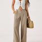 👖 50% RABATT! 🔥 Lässige Damen Loungehose aus Baumwoll-Leinen-Mix – Fließend, gerades Bein & hoher Bund – Perfekt für Sommer, Alltag oder entspannte Tage zu Hause ☀️🌸