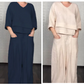 👚 50% RABATT! 🌸 V-Ausschnitt Top & Weite Hose – Atmungsaktiv, Asymmetrischer Schnitt & Praktische Taschen Für Einen Lässigen Look 🍂