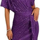 💃 LETZTER TAG - 50% RABATT! ✨ FUNKELNDES RÜSCHENKLEID - Ein Schulterteil mit Glitzer, Elegant für Abendmode und besondere Anlässe 🌟