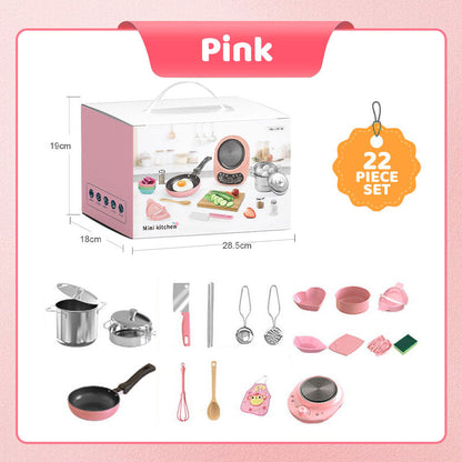 🍳 50% RABATT! 🎁 Mini-Kochset (22-teilig) – Realistisches Zubehör, sichere Materialien & pädagogisch – Perfekt für kreative Rollenspiele und kleine Köche 👧🏻