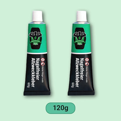 🔧 KAUFEN SIE 1, BEKOMMEN SIE 2! ✨ Nagelfreier Klebstoff für alle Zwecke – Sofortige Haftung auf Holz, Metall, Keramik und Kunststoff mit wasserfester Formel 💧🛠️