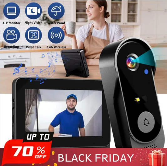 💎 50% RABATT! 📹 Drahtlose Türklingel-Kamera – 1080P HD, 170° Weitwinkel & IPX65 wetterfest 🌧️