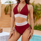 🩱🏝️ Hoch Taillierte Bikini-Sets – Bauchkontrolle, Farbblock-Design & Perfekt für Strand/Pool ✨