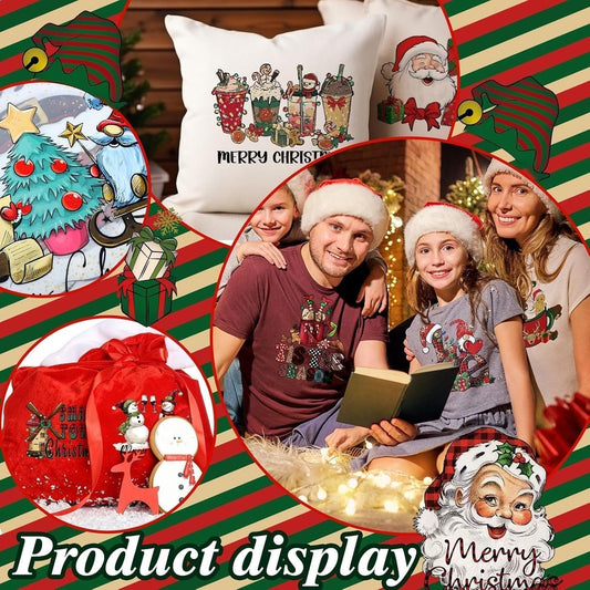 🎄 50% RABATT! ✨ 15-TEILIGES DTF-TRANSFER SET - Weihnachtliche Motive für T-Shirts & Textilien, Einfache Bügelapplikation, Perfekt für DIY-Geschenke und Festtagsdekoration 🎁👕