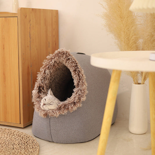 🐾 50% RABATT! 🏠 Gemütliches Warmes Höhlenbett für Haustiere – Kuschelig & Isoliert, Weiches Plüschmaterial & Gemütliches Versteck ❄️