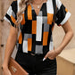 👚 50% RABATT! 💥 Damen Große Größen Colorblock Bluse Kurzarm – Leichter Stoff & lockerer Schnitt – Farbenfrohes Design, perfekt für heiße Tage – bequem und stilvoll für den Alltag 🌸