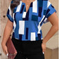 👚 50% RABATT! 💥 Damen Große Größen Colorblock Bluse Kurzarm – Leichter Stoff & lockerer Schnitt – Farbenfrohes Design, perfekt für heiße Tage – bequem und stilvoll für den Alltag 🌸