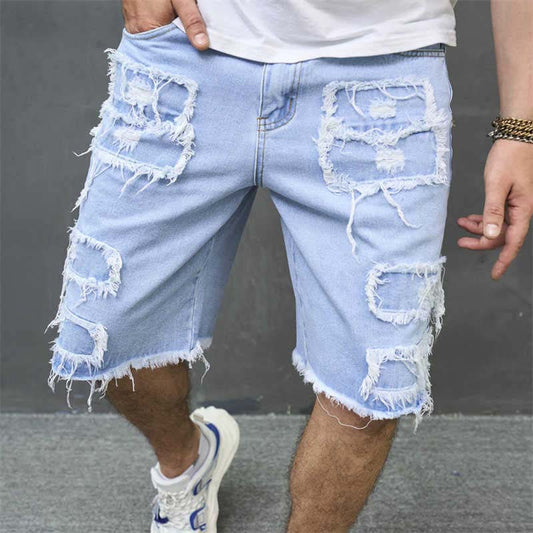 🩳 50% RABATT! 🔥 Herren-Ripped-Denim-Shorts mit Fransen-Details – Lässiger Look, Bequeme Passform & Perfekt Für Den Sommer ☀️