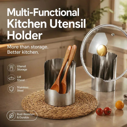🔪 50% RABATT! 🍳 Küchenutensilien-Organizer aus Edelstahl – Vertikal, platzsparend & ölbeständig – Ideal für Löffel, Schöpfer & Messer ✨