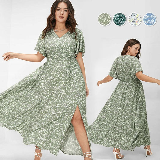 👗 50% RABATT! 🌸 Damen Boho-Blumenprint Maxikleid mit elastischer Taille – Leicht, luftig & perfekt für Sommer, Strand oder Urlaub – schmeichelhaft und bequem ☀️
