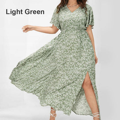👗 50% RABATT! 🌸 Damen Boho-Blumenprint Maxikleid mit elastischer Taille – Leicht, luftig & perfekt für Sommer, Strand oder Urlaub – schmeichelhaft und bequem ☀️