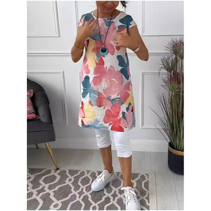 🦋 50% RABATT! 👗 Lockeres knielanges Kleid mit Schmetterlingsdruck – Leicht, luftig & verspielt – Ideal für Sommer, Spaziergänge & entspannte Tage ☀️