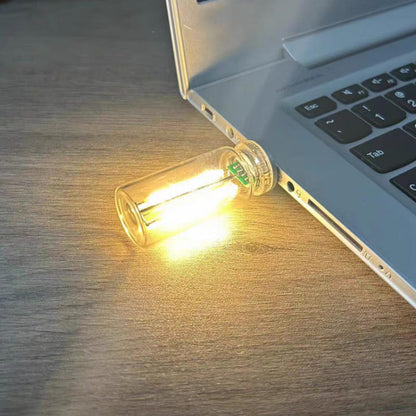 💡 50% RABATT! 🌙 Tragbares USB-Nachtlicht im Glaskolben – Touch-Control, Dimmbar & Perfekt für Schlafzimmer, Auto oder Camping ✨📦
