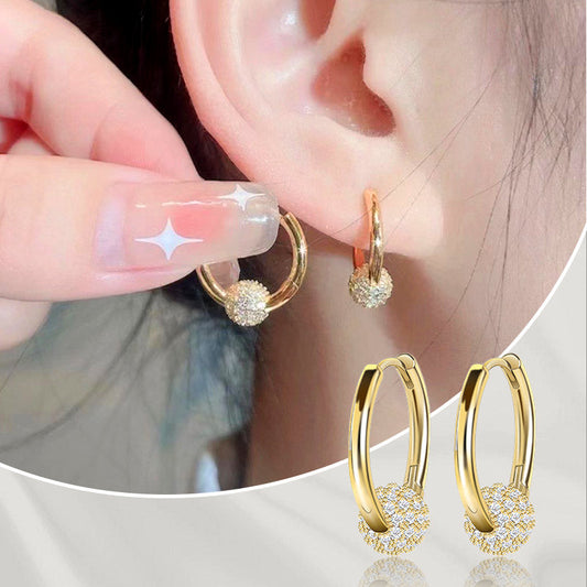 💎 KAUFE 1, ERHALTE 1 GRATIS! ✨ Gold Kreis Ohrringe mit Kleiner Kugel – Zeitloses Design, Hochglanz-Finish & Perfekt Für Den Täglichen Gebrauch 🌟