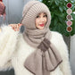🧣 50% RABATT JETZT! ✨ Integrierte Winddichte Mützen-Schal-Kombination für Damen - Doppelseitig Tragbar mit Weichem Fleece für Optimalen Ohrenschutz im Winter ❄️🎨