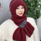 🧣 50% RABATT JETZT! ✨ Integrierte Winddichte Mützen-Schal-Kombination für Damen - Doppelseitig Tragbar mit Weichem Fleece für Optimalen Ohrenschutz im Winter ❄️🎨