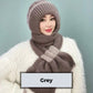 🧣 50% RABATT JETZT! ✨ Integrierte Winddichte Mützen-Schal-Kombination für Damen - Doppelseitig Tragbar mit Weichem Fleece für Optimalen Ohrenschutz im Winter ❄️🎨