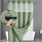 🚿 50% RABATT! 🛁 Doppellagiges Duschvorhang-Set mit Futter – Abnehmbar, Ohne Haken, Weißes Waffel-Design Für Ein Sauberes, Modernes Badezimmer ✨