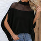 👗 50% RABATT! 🦇 Lässige Bluse mit Fledermausärmeln – Hochgeschlossen, transparentes Design & perfekt für Herbstlooks 🍂