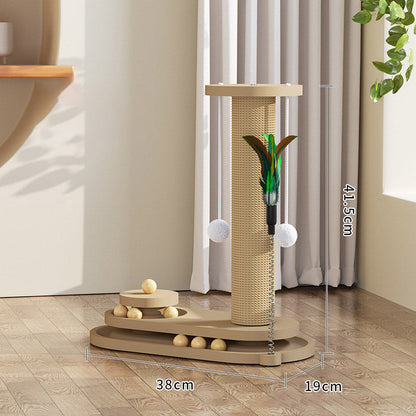 🐱 50% RABATT! 🧶 Interaktiver Kratzbaum – Federangel, Kugeln & Sisalpfosten ✨
