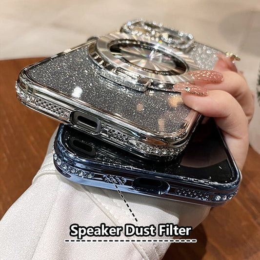 📱 50% RABATT! ✨ Magnetische iPhone-Hülle mit Strass – Unsichtbarer Ständer, Glitzerndes Design & Perfekte Passform 💎